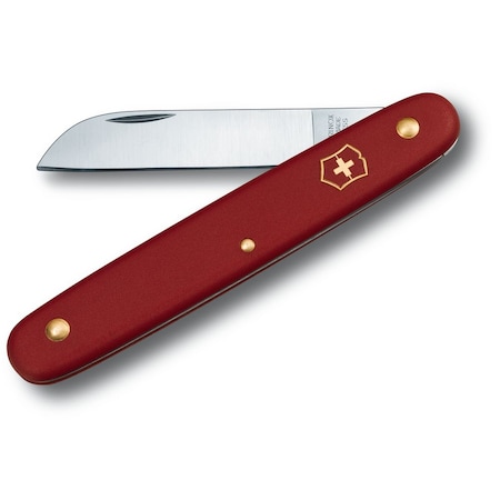 Swiss Army Brands 2024 Victorinox Kitchen Floral Knife, Straight 4In Blade, Red Handle VIC-3.9050